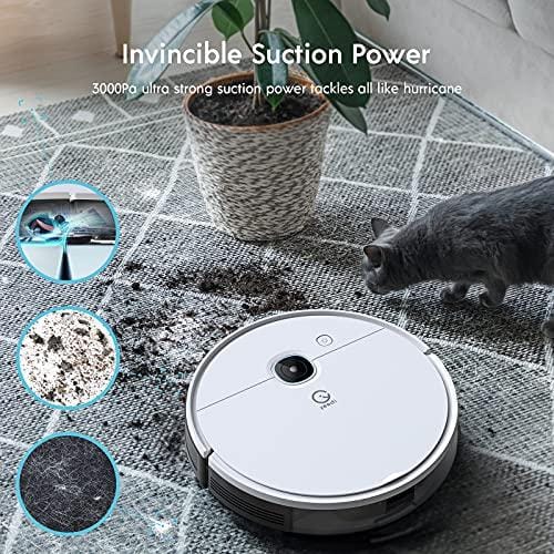 yeedi Vac Station, Self-Emptying Robot Vacuum Cleaner, Vacuum & Mop, 30 Days Auto Empty, 3000Pa Suction, Carpet Detect, Smart Mapping, Editable Map, Clean Schedule, Virtual Boundary, 200mins Runtime