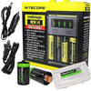NITECORE New i4 battery Charger For Li-ion / IMR / Ni-MH/ Ni-Cd 18650 18350 16340 RCR123 14500 AA AAA D C w/ Ac and 12V DC