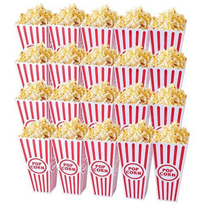 Tebery 20 Pack Plastic Open-Top Popcorn Boxes Reusable Movie Theater Style Popcorn Container Set -7.7