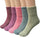 Loritta 6 Pairs Womens Wool Socks Winter Warm Vintage Style Thick Knitting Cozy Socks (Multicolor 02b)
