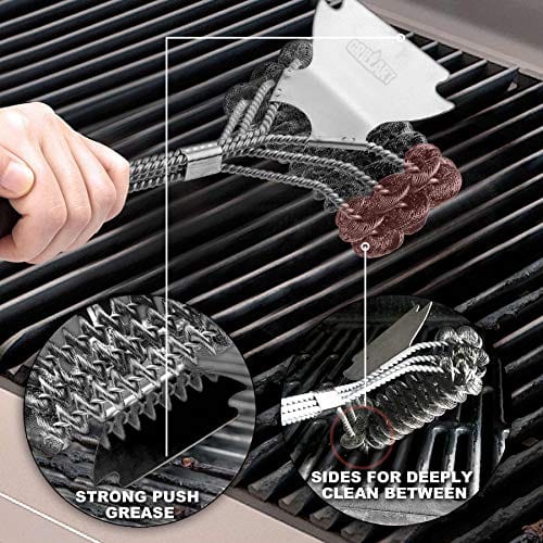 Grill Brush and Scraper Bristle Free – Safe BBQ Brush for Grill Best Rated – 18'' Stainless Grill Grate Cleaner
