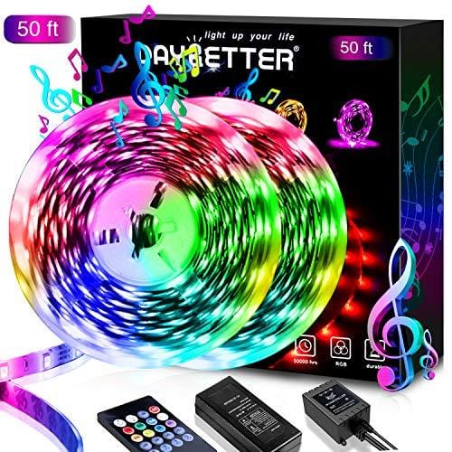 Daybetter 50ft LED Strip Lights, LED Light Strip Music Sync