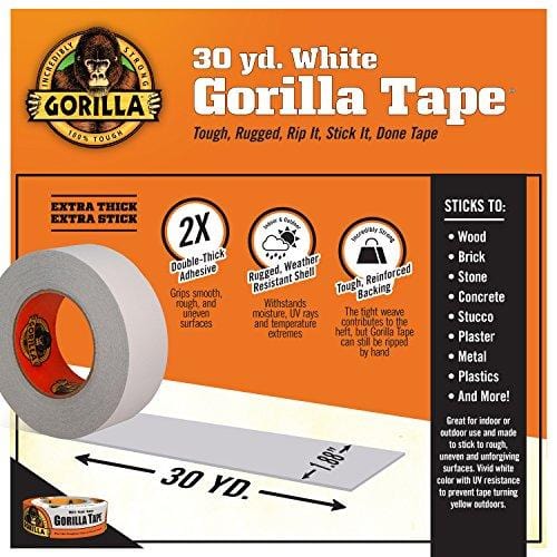 Gorilla 6025001 Duct Tape, 1 Pack, White