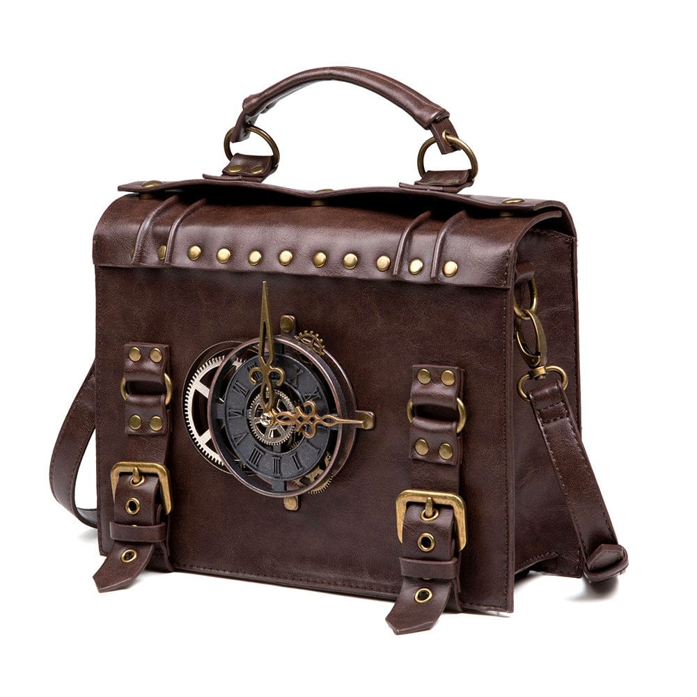 Steampunk industrial retro style shoulder bag