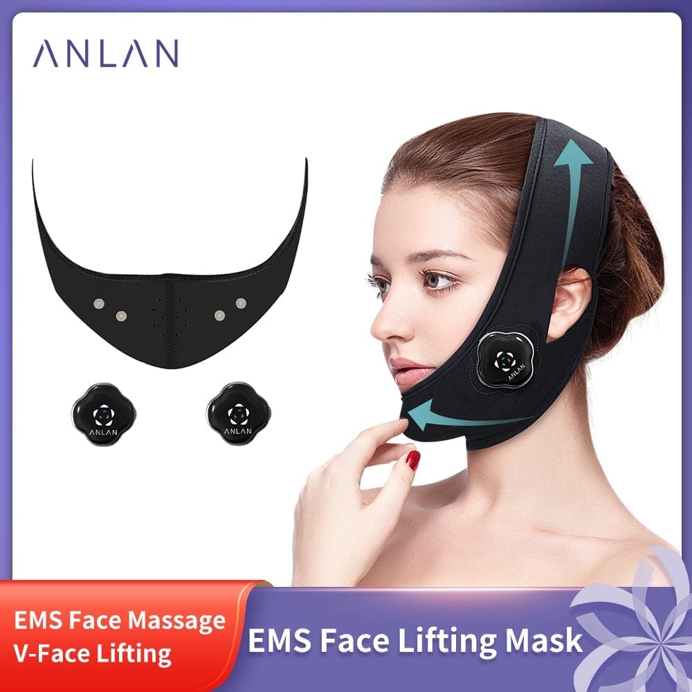 ANLAN EMS Elastic V Shape Face Lifting Device Massager Face Slimming Instrument Mask Double Chin Cheek Lift Up Belt