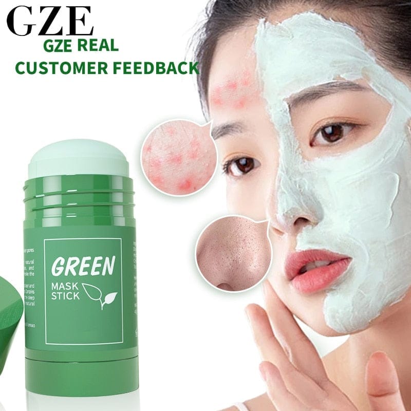 Green Tea Mask Stick for Face, Blackhead Remover, Deep Cleansing, Moisturizing for All Skin Types