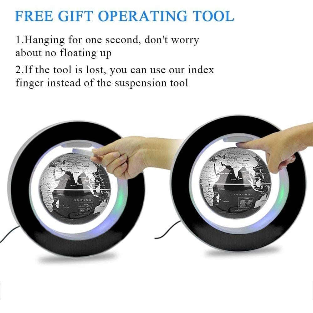 LED World Map Magnetic Levitation Floating Globe