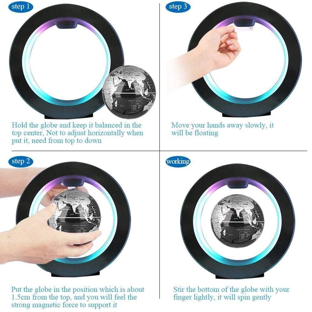 LED World Map Magnetic Levitation Floating Globe
