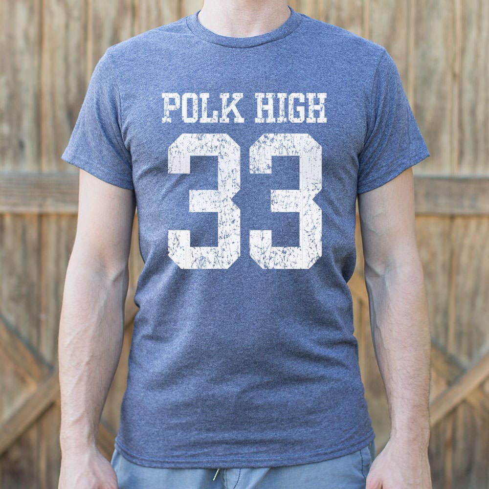 Polk High Number 33 Football T-Shirt (Mens)