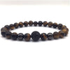 NAIQUBE  8mm Lava Smatte Stone Beads And Black CZ Ball 914 | Foofster LLC