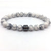 NAIQUBE 8mm Matte Bead with Column Hematite Bracelet 012 | Foofster LLC