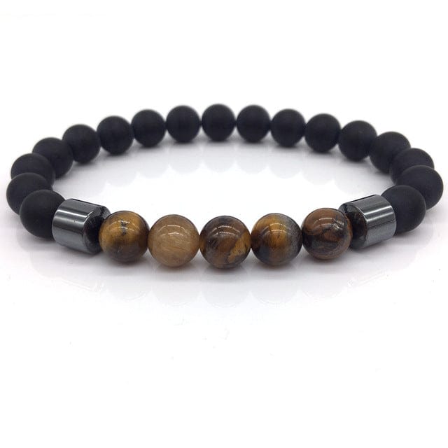 NAIQUBE 8mm Matte Bead with Column Hematite Bracelet 012 | Foofster LLC