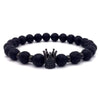 Lava Stone Pave CZ Imperial Crown And Helmet Charm Bracelet 565 | Foofster LLC