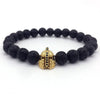 Lava Stone Pave CZ Imperial Crown And Helmet Charm Bracelet 565 | Foofster LLC