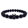 Lava Stone Pave CZ Imperial Crown And Helmet Charm Bracelet 565 | Foofster LLC