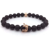Lava Stone Pave CZ Imperial Crown And Helmet Charm Bracelet 565 | Foofster LLC